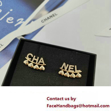 Chanel Stud Earrings in Metal  &  Strass. Gold  &  Crystal ABA271 2023